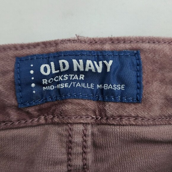 Old Navy Women's Mid Rise VELVET Mauve Rockstar Skinny Jeans Size 6 - Picture 7 of 14